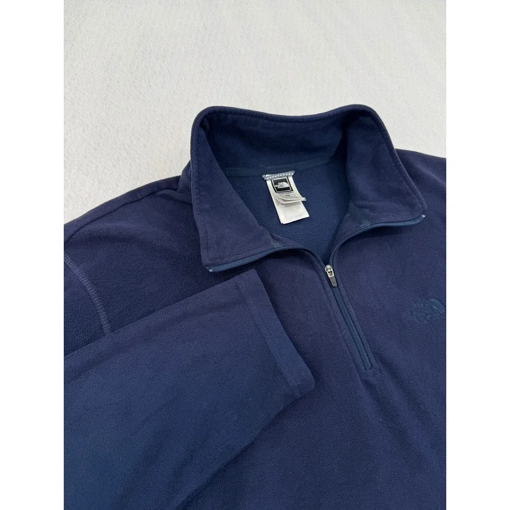 The North Face Mens Navy Blue TKA 100 Quarter Zip Fleece Pullover Jacket Size M
